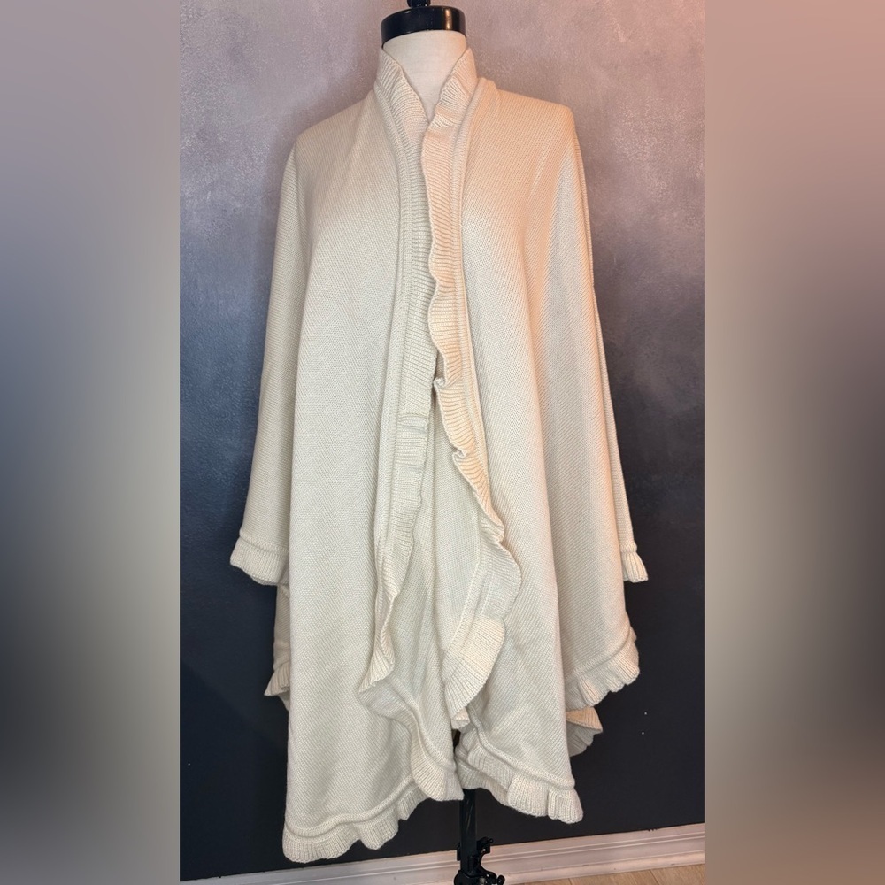 ✨ Vintage NWT Lacy After Noon Ruffled Knit Shrug/ Sweater Coat ✨